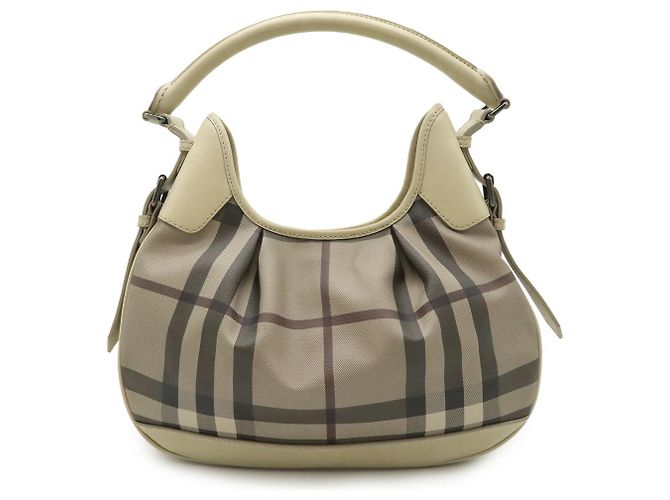 Borsa a spalla a quadri Burberry Marrone Grigio - vista 2
