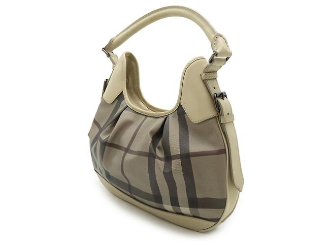 Borsa a spalla a quadri Burberry Marrone Grigio - vista 3