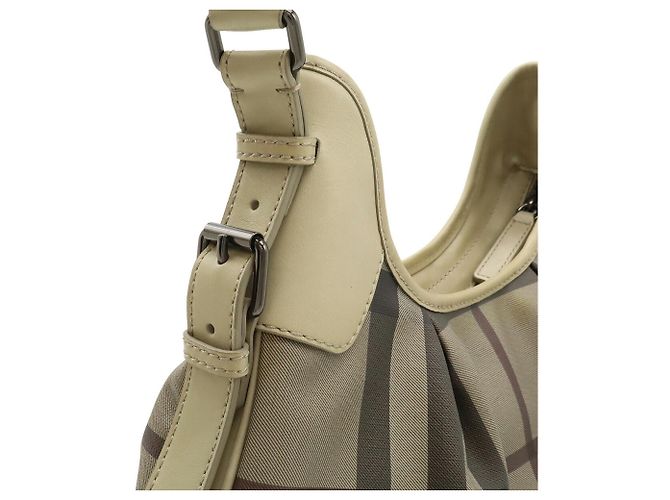 Borsa a spalla a quadri Burberry Marrone Grigio - vista 6