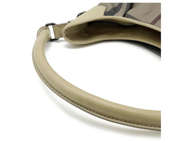 Borsa a spalla a quadri Burberry Marrone Grigio - vista 7
