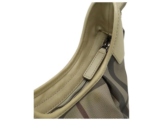 Borsa a spalla a quadri Burberry Marrone Grigio - vista 8