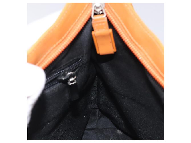 Borsa a spalla Salvatore Ferragamo in tela arancione Auth BA3239 - vista 17