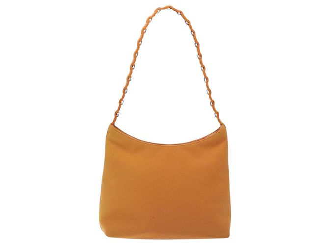 Borsa a spalla Salvatore Ferragamo in tela arancione Auth BA3239 - vista 2