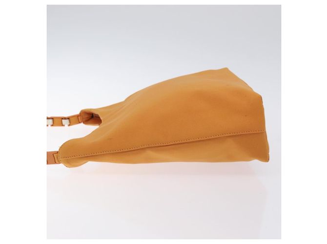 Borsa a spalla Salvatore Ferragamo in tela arancione Auth BA3239 - vista 4