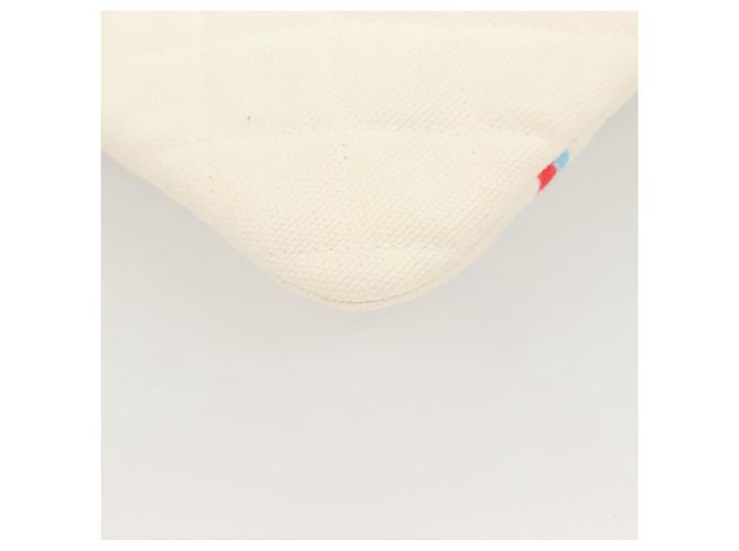 CHANEL Matelassé Bolsa Clutch Lona Branca Prata CC Auth bs27077V Branco - vista 15