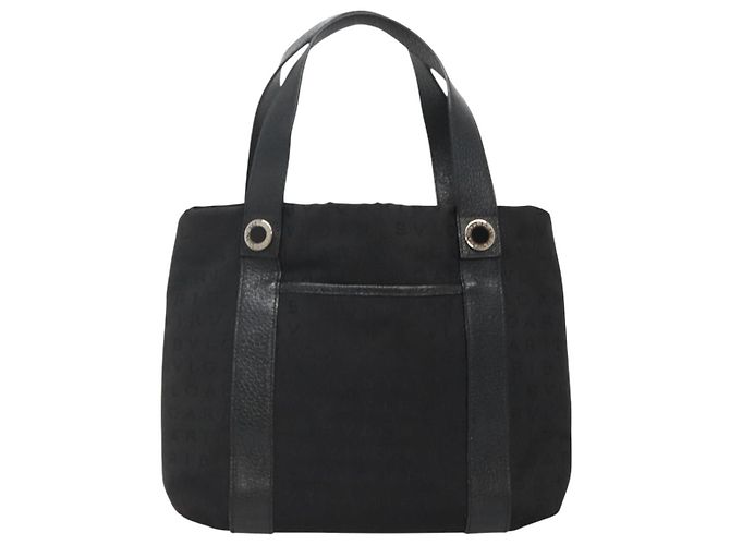 Bulgari Borsa Tote BVLGARI Logo Mania in tela nera e argento autentica bs27433 - vista 13