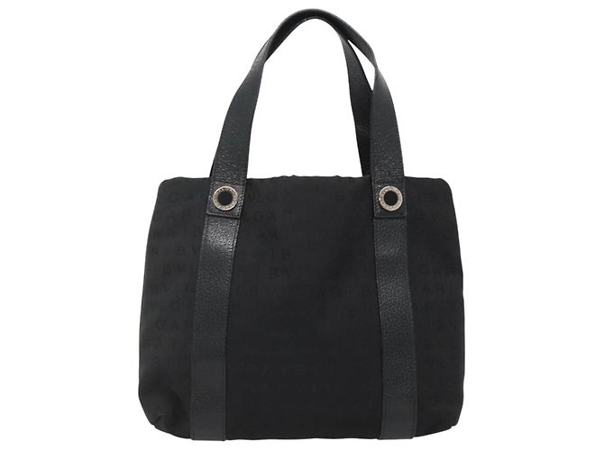 Bulgari Borsa Tote BVLGARI Logo Mania in tela nera e argento autentica bs27433 - vista 2