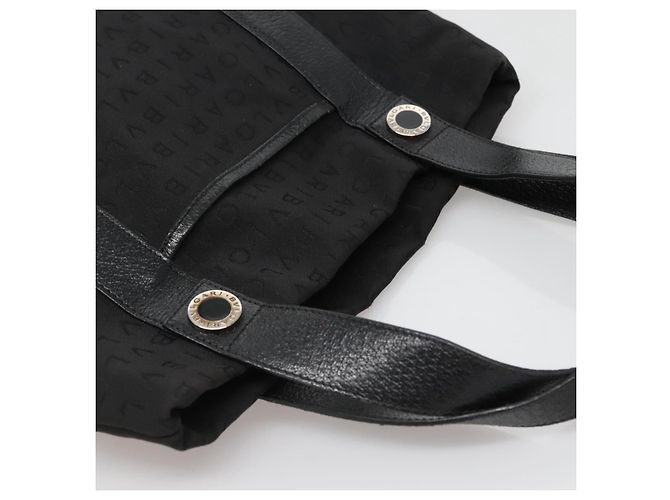 Bulgari Borsa Tote BVLGARI Logo Mania in tela nera e argento autentica bs27433 - vista 6