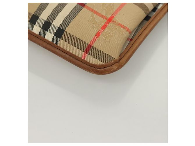 Autre Marque Borsa Clutch Document Nova Check di Burberrys in tela beige Auth BA3443 - vista 14