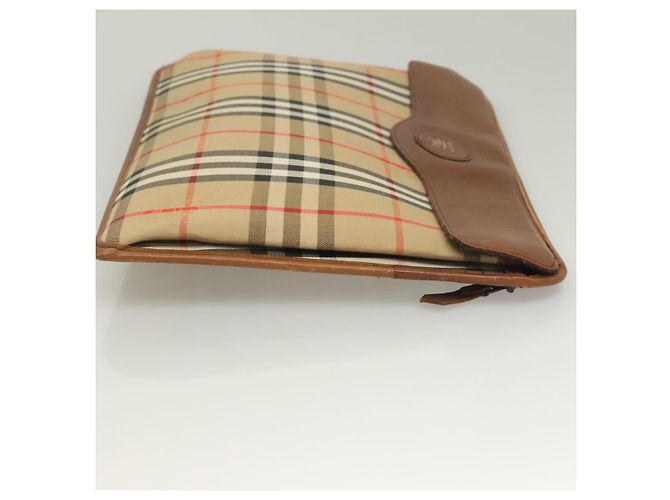 Autre Marque Borsa Clutch Document Nova Check di Burberrys in tela beige Auth BA3443 - vista 3