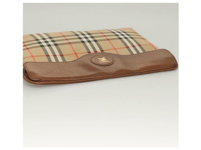 Autre Marque Borsa Clutch Document Nova Check di Burberrys in tela beige Auth BA3443 - vista 5