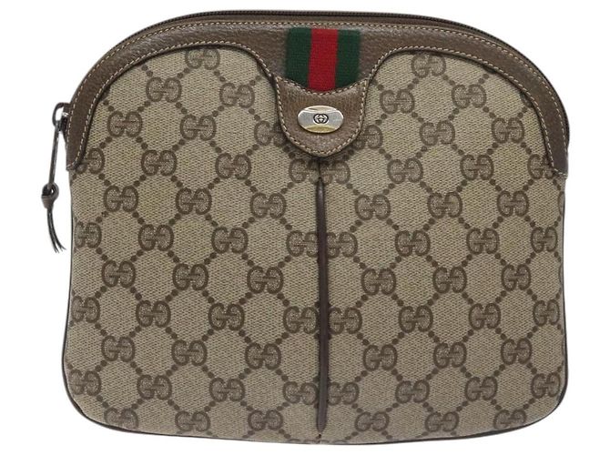 GUCCI GG Supreme Web Sherry Line Borsa a Spalla PVC Beige 004 02 047 Auth BA3428 - vista 13