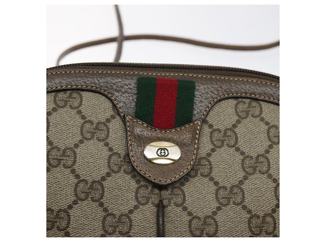 GUCCI GG Supreme Web Sherry Line Borsa a Spalla PVC Beige 004 02 047 Auth BA3428 - vista 18