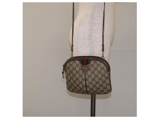 GUCCI GG Supreme Web Sherry Line Borsa a Spalla PVC Beige 004 02 047 Auth BA3428 - vista 21
