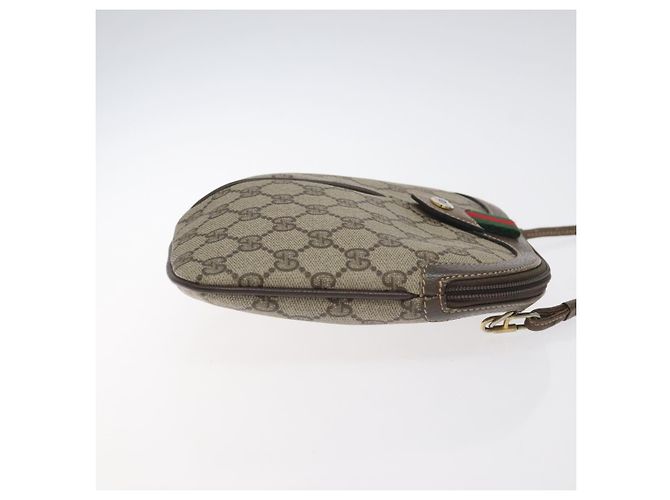 GUCCI GG Supreme Web Sherry Line Borsa a Spalla PVC Beige 004 02 047 Auth BA3428 - vista 3