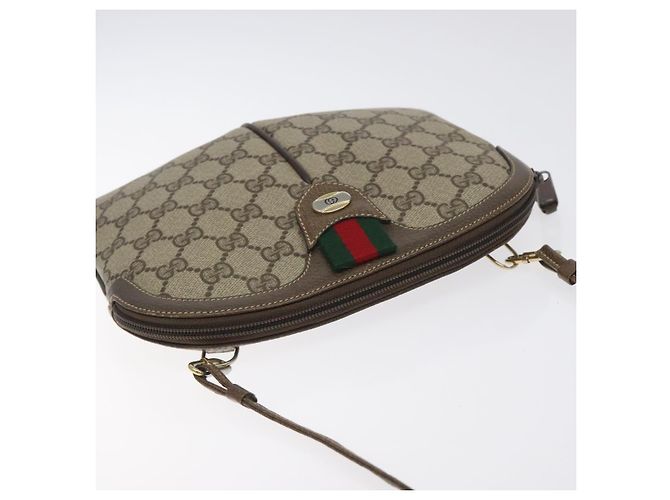 GUCCI GG Supreme Web Sherry Line Borsa a Spalla PVC Beige 004 02 047 Auth BA3428 - vista 6
