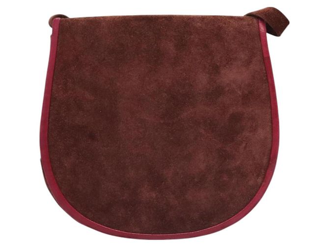 Bolsa de Ombro SAINT LAURENT em Camurça Marrom Auth BA3599 - vista 2
