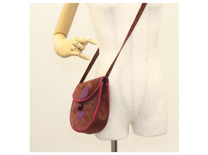 Bolsa de Ombro SAINT LAURENT em Camurça Marrom Auth BA3599 - vista 20