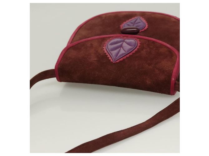 Bolsa de Ombro SAINT LAURENT em Camurça Marrom Auth BA3599 - vista 6