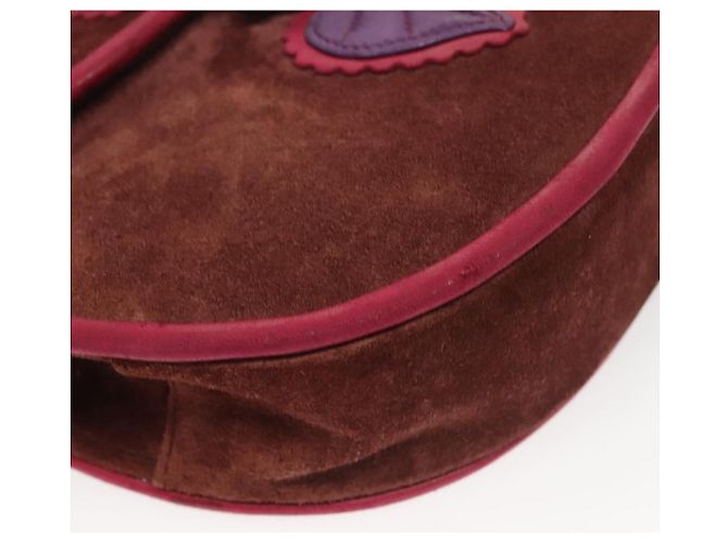 Bolsa de Ombro SAINT LAURENT em Camurça Marrom Auth BA3599 - vista 9