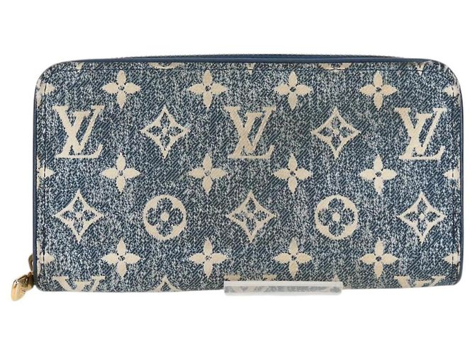 LOUIS VUITTON Monogram Jaguar Zippy Wallet Portafoglio Blu M81226 LV Auth 127708A - vista 13