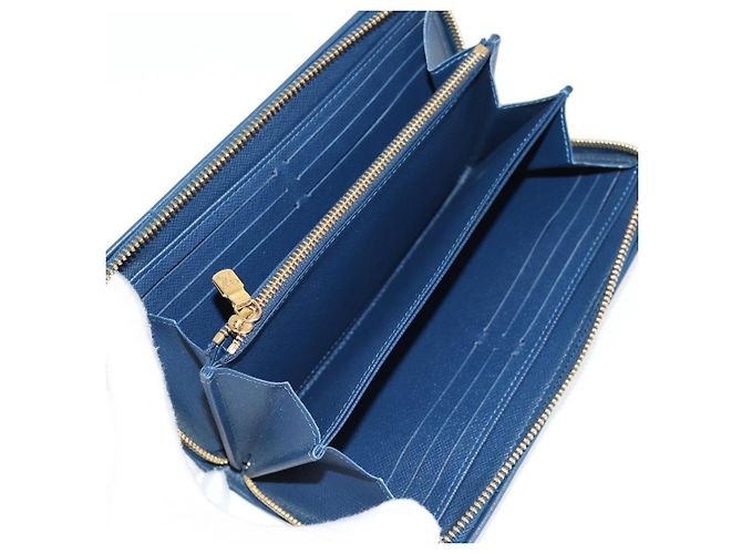 LOUIS VUITTON Monogram Jaguar Zippy Wallet Portafoglio Blu M81226 LV Auth 127708A - vista 8