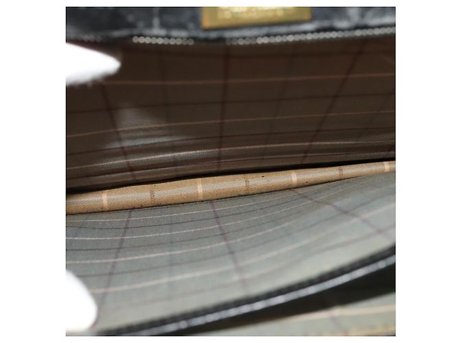 Autre Marque Burberrys Aktentasche aus schwarzem Leder mit goldenen Akzenten Auth bs26949 - Ansicht 12
