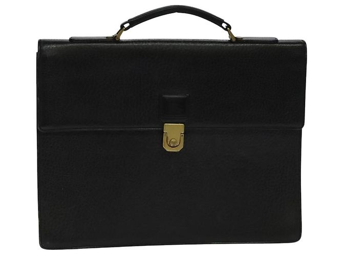 Autre Marque Burberrys Aktentasche aus schwarzem Leder mit goldenen Akzenten Auth bs26949 - Ansicht 13