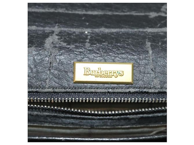 Autre Marque Burberrys Aktentasche aus schwarzem Leder mit goldenen Akzenten Auth bs26949 - Ansicht 18