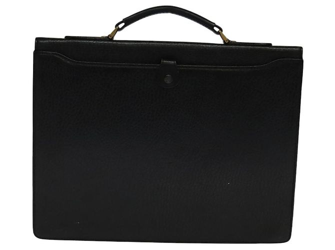 Autre Marque Burberrys Aktentasche aus schwarzem Leder mit goldenen Akzenten Auth bs26949 - Ansicht 2