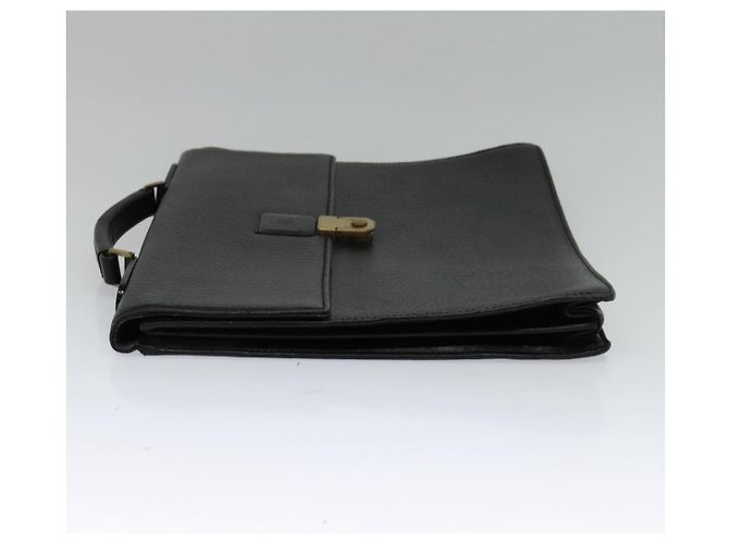 Autre Marque Burberrys Aktentasche aus schwarzem Leder mit goldenen Akzenten Auth bs26949 - Ansicht 3