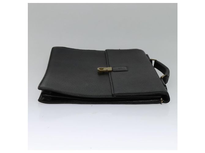 Autre Marque Burberrys Aktentasche aus schwarzem Leder mit goldenen Akzenten Auth bs26949 - Ansicht 4