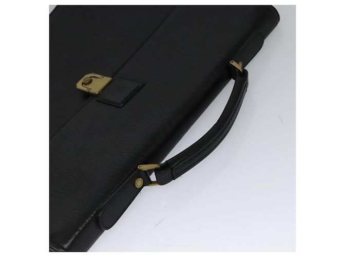 Autre Marque Burberrys Aktentasche aus schwarzem Leder mit goldenen Akzenten Auth bs26949 - Ansicht 6