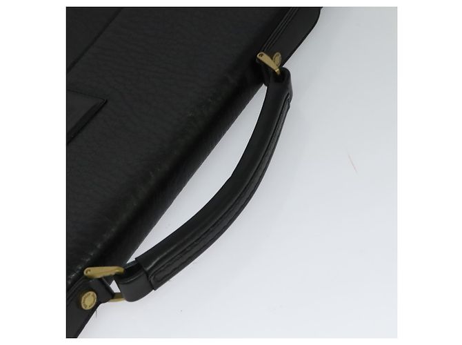 Autre Marque Burberrys Aktentasche aus schwarzem Leder mit goldenen Akzenten Auth bs26949 - Ansicht 7