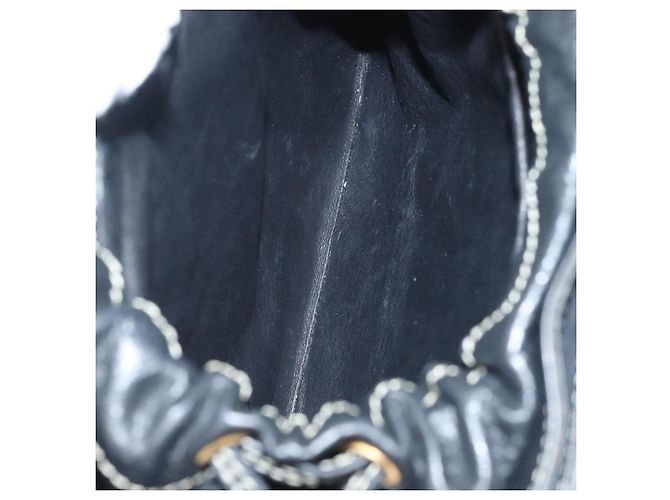 Bolsa de mão BALLY em couro preto e dourado Auth ti3253 - vista 11