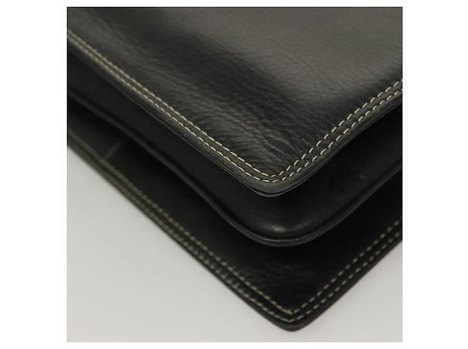 Bolsa de mão BALLY em couro preto e dourado Auth ti3253 - vista 15