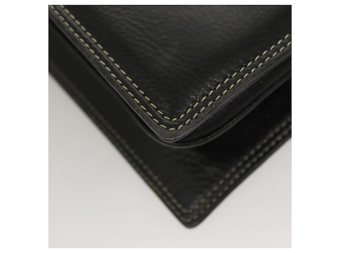 Bolsa de mão BALLY em couro preto e dourado Auth ti3253 - vista 17