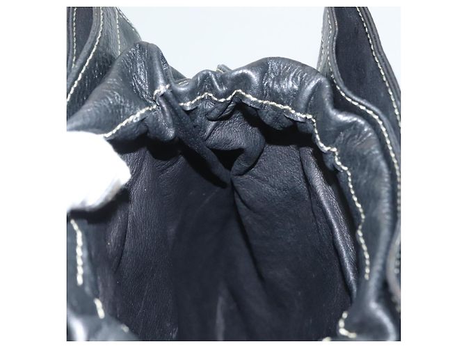 Bolsa de mão BALLY em couro preto e dourado Auth ti3253 - vista 19
