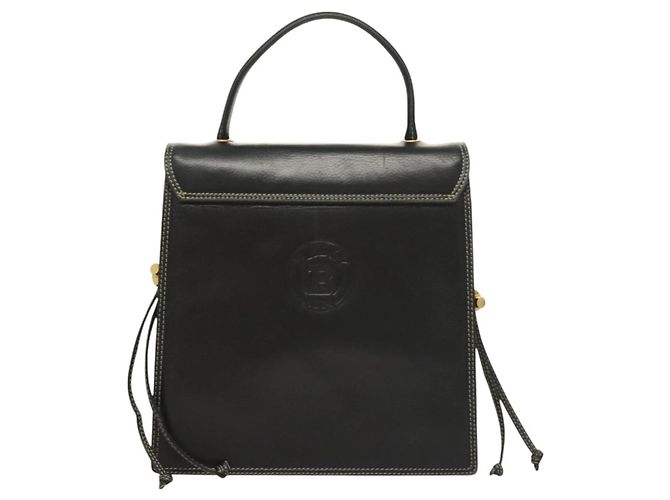 Bolsa de mão BALLY em couro preto e dourado Auth ti3253 - vista 2