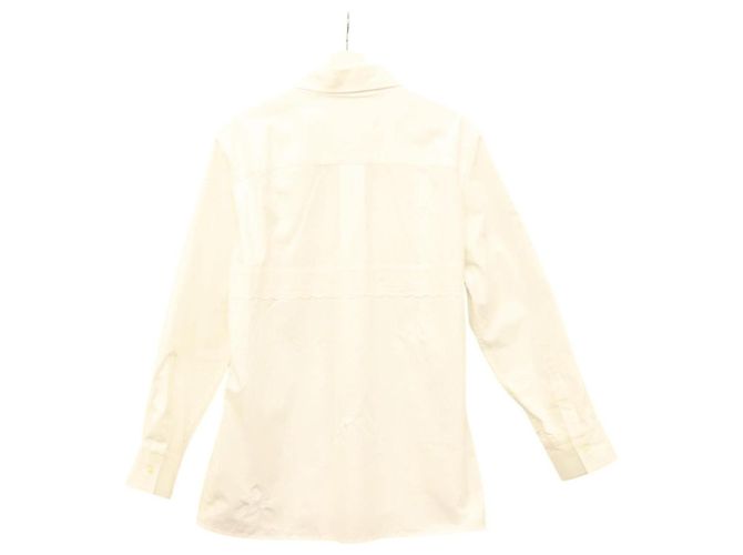 MARINE SERRE Camicia a maniche lunghe in cotone bianca Auth ym055M Bianco - vista 2