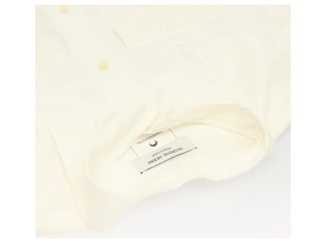 MARINE SERRE Camicia a maniche lunghe in cotone bianca Auth ym055M Bianco - vista 3