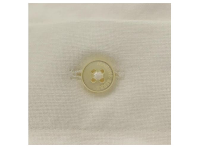 MARINE SERRE Camicia a maniche lunghe in cotone bianca Auth ym055M Bianco - vista 4