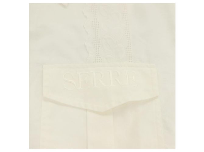 MARINE SERRE Camicia a maniche lunghe in cotone bianca Auth ym055M Bianco - vista 6