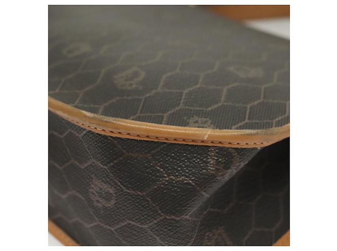 Borsa a mano in tela a nido d'ape PVC 2 vie Christian Dior nera e oro Auth SW977 - vista 17