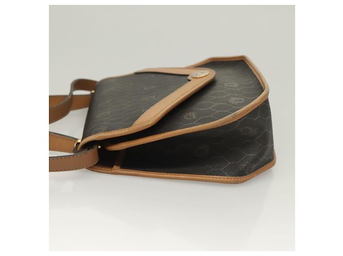 Borsa a mano in tela a nido d'ape PVC 2 vie Christian Dior nera e oro Auth SW977 - vista 4