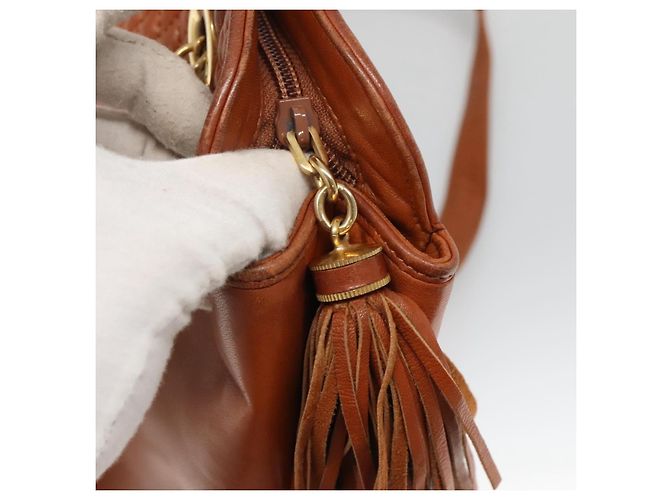 BALLY Borsa a Spalla Trapuntata in Pelle Marrone Oro Auth BA3630 D'oro - vista 10
