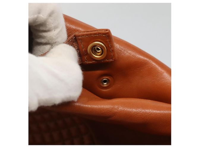 BALLY Borsa a Spalla Trapuntata in Pelle Marrone Oro Auth BA3630 D'oro - vista 11