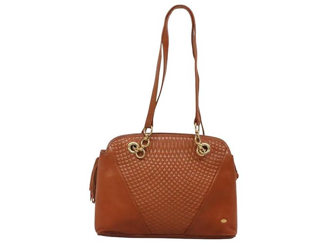 BALLY Borsa a Spalla Trapuntata in Pelle Marrone Oro Auth BA3630 D'oro - vista 13