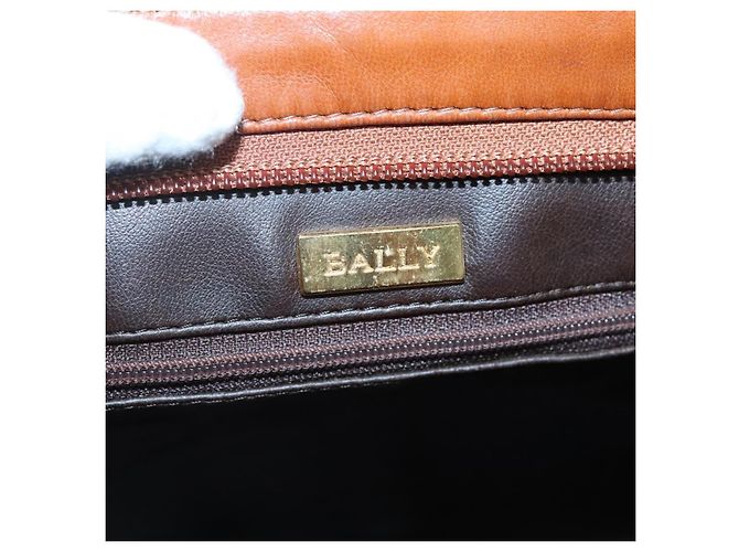 BALLY Borsa a Spalla Trapuntata in Pelle Marrone Oro Auth BA3630 D'oro - vista 17