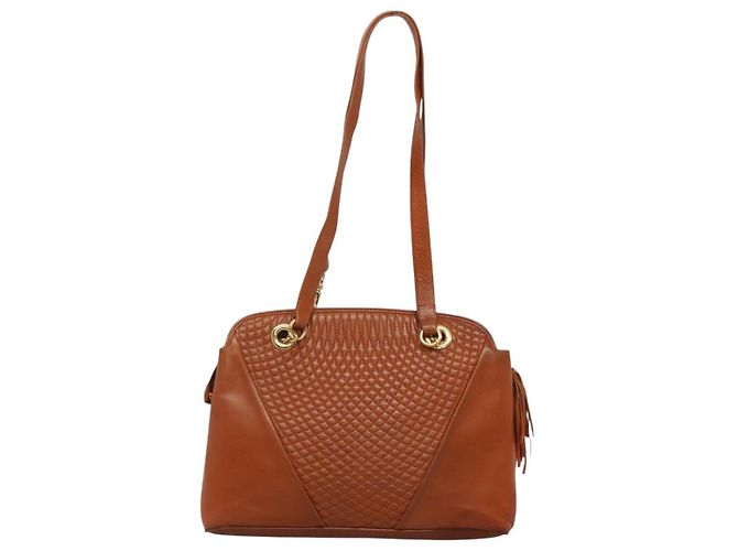 BALLY Borsa a Spalla Trapuntata in Pelle Marrone Oro Auth BA3630 D'oro - vista 2